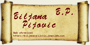 Biljana Pijović vizit kartica